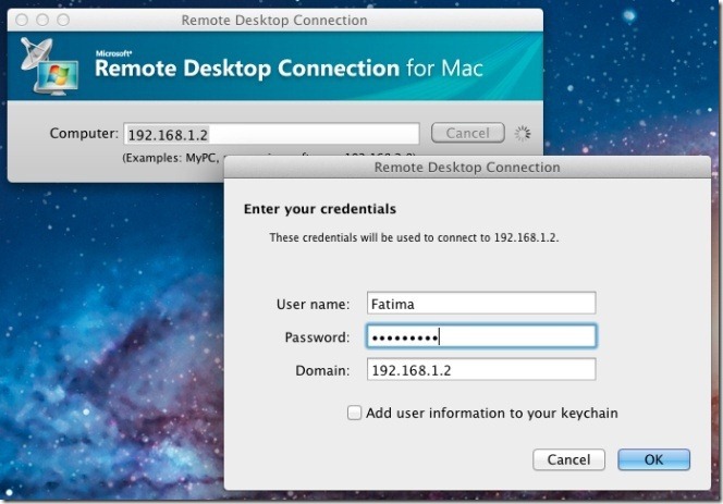 How to use remote desktop connection for mac to mac
